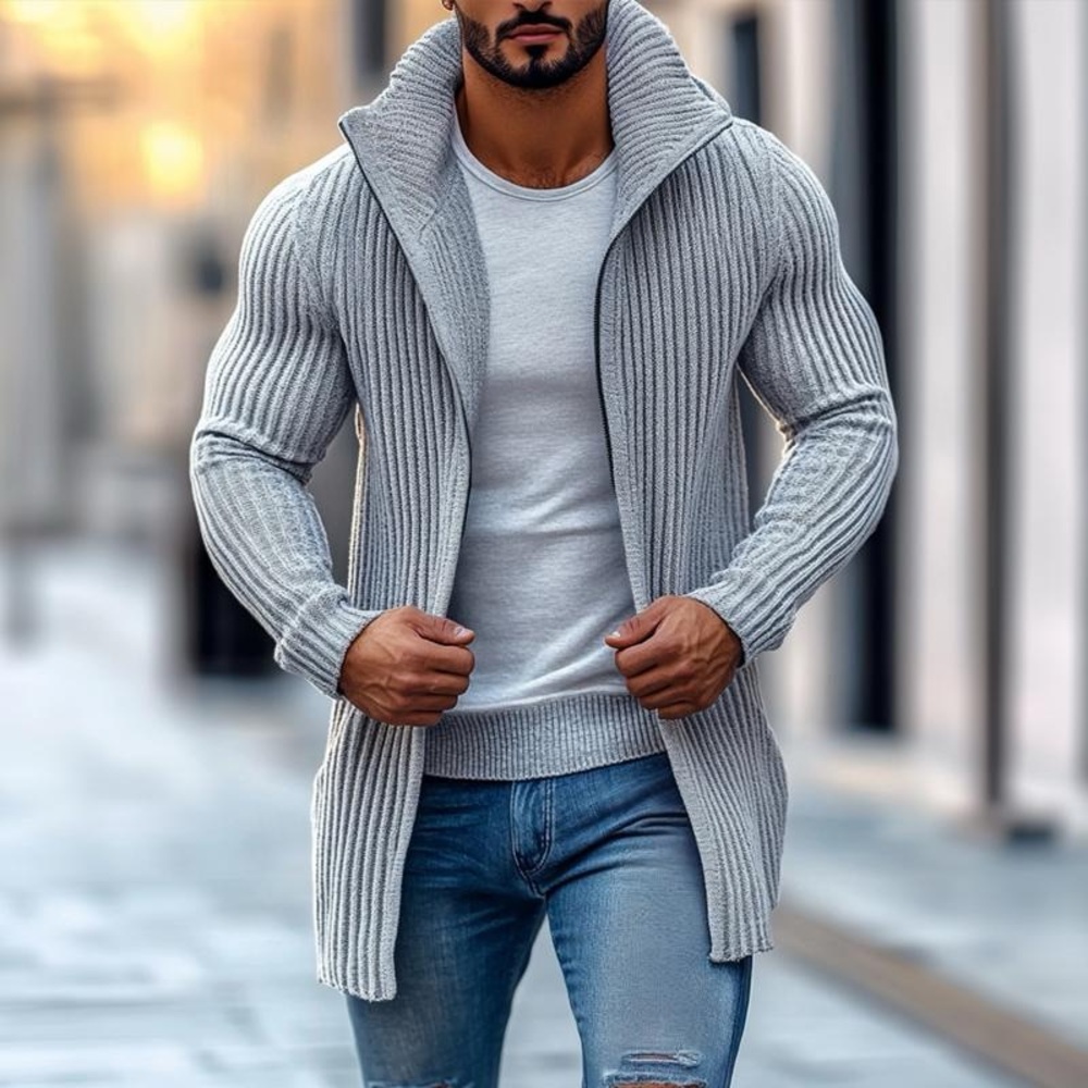 Men's Gray Ribbed Sweater XL NWT